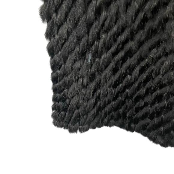Linda Richards Luxury 100% Rabbit Fur Vest Black Womens Large AS IS - Picture 4 of 6